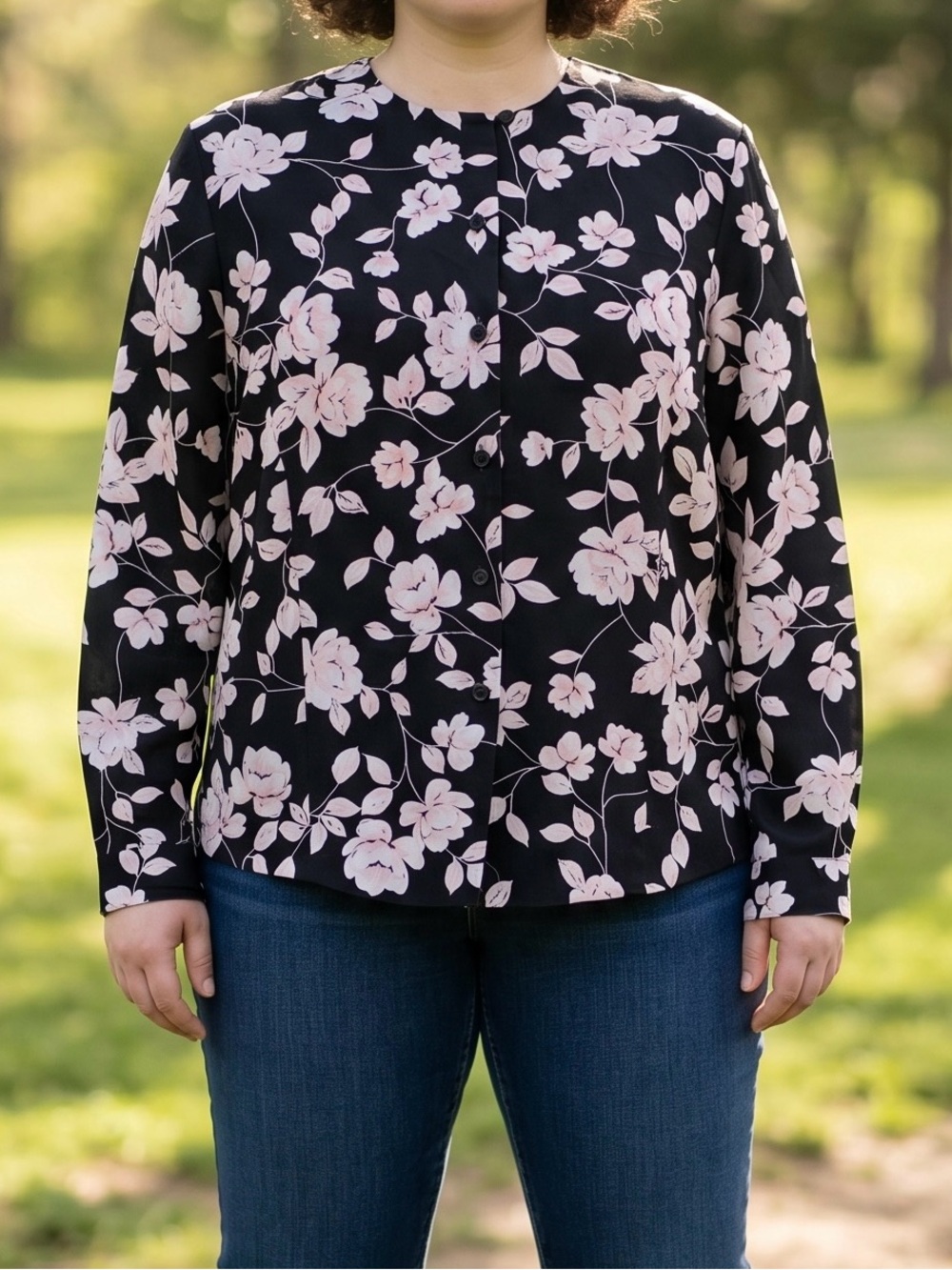 Chaus vintage 16 Women's 100% Polyester Long Sleeve Blouse Shoulder Pads